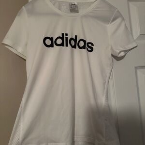 Adidas White Fitted Short Sleeve T-Shirt
